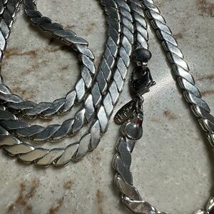 Napier Silver-Tone Flat Chain Necklace – Bold & Timeless Statement Piece